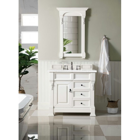 Brookfield 36" Single Vanity Bright White w/ 3 CM Jasmine Pearl Quartz Top