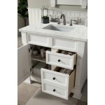 Brookfield 36" Single Vanity Bright White w/ 3 CM Jasmine Pearl Quartz Top