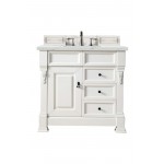 Brookfield 36" Single Vanity, Bright White w/ 3 CM Ethereal Noctis Quartz Top