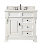 Brookfield 36" Single Vanity, Bright White w/ 3 CM Eternal Serena Quartz Top
