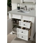 Brookfield 36" Single Vanity, Bright White w/ 3 CM Eternal Serena Quartz Top