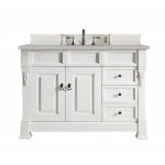 Brookfield 48" Single Vanity, Bright White w/ 3 CM Eternal Serena Quartz Top