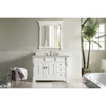 Brookfield 48" Single Vanity, Bright White w/ 3 CM Eternal Serena Quartz Top