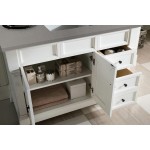 Brookfield 48" Single Vanity, Bright White w/ 3 CM Grey Expo Quartz Top