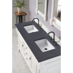 Brookfield 60" Double Vanity, Bright White w/ 3 CM Charcoal Soapstone Quartz Top