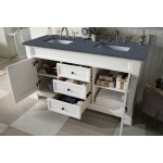 Brookfield 60" Double Vanity, Bright White w/ 3 CM Charcoal Soapstone Quartz Top