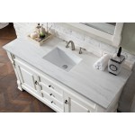 Brookfield 60" Single Vanity, Bright White w/ 3 CM Arctic Fall Solid Surface Top