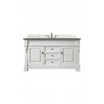 Brookfield 60" Single Vanity, Bright White w/ 3 CM Cala Blue Quartz Top