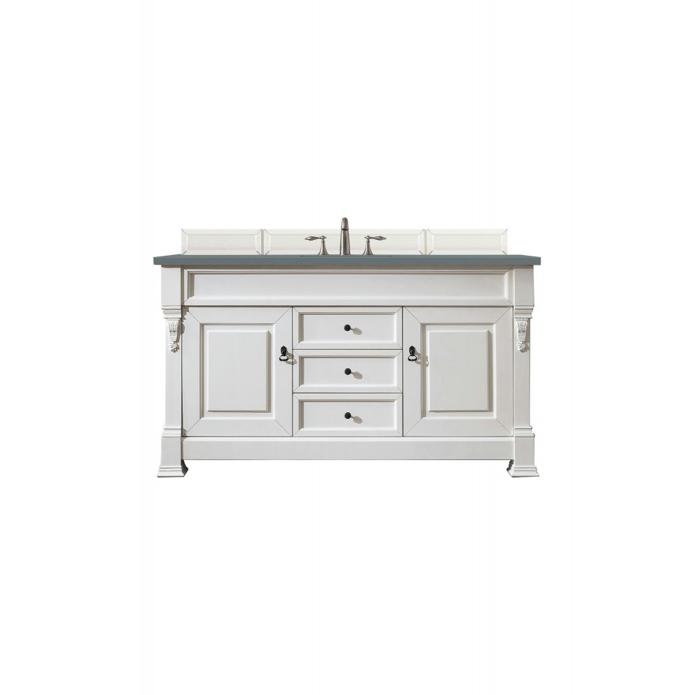 Brookfield 60" Single Vanity, Bright White w/ 3 CM Cala Blue Quartz Top