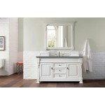 Brookfield 60" Single Vanity, Bright White w/ 3 CM Cala Blue Quartz Top