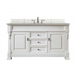 Brookfield 60" Single Vanity, Bright White w/ 3 CM Eternal Serena Quartz Top