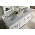 Brookfield 72" Double Vanity, Bright White w/ 3 CM Arctic Fall Solid Surface Top