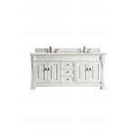 Brookfield 72" Double Vanity, Bright White w/ 3 CM Ethereal Noctis Quartz Top