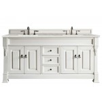 Brookfield 72" Double Vanity, Bright White w/ 3 CM Eternal Serena Quartz Top