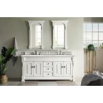 Brookfield 72" Double Vanity, Bright White w/ 3 CM Eternal Serena Quartz Top