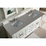 Brookfield 72" Double Vanity, Bright White w/ 3 CM Grey Expo Quartz Top