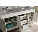 Brookfield 72" Double Vanity, Bright White w/ 3 CM Grey Expo Quartz Top