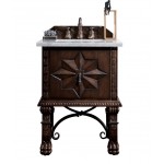 Balmoral 26" Single Vanity Cabinet, Antique Walnut w/ 3 CM Carrara Marble Top