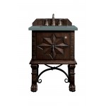 Balmoral 26" Single Vanity Cabinet, Antique Walnut, w/ 3 CM Cala Blue Quartz Top