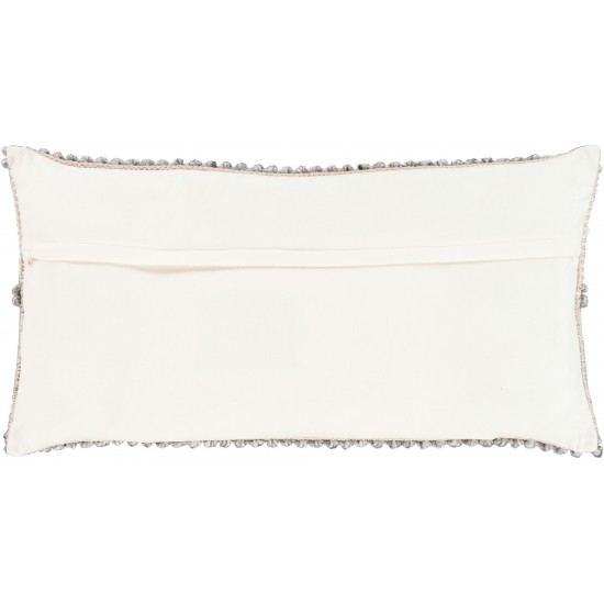 Surya Anders Cream Pillow Shell With Down Insert 14"H X 32"W