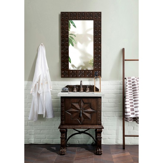 Balmoral 26" Single Vanity Antique Walnut w/ 3 CM Jasmine Pearl Quartz Top