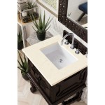 Balmoral 26" Single Vanity, Antique Walnut, w/ 3 CM Eternal Marfil Quartz Top