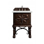 Balmoral 26" Single Vanity, Antique Walnut, w/ 3 CM Ethereal Noctis Quartz Top