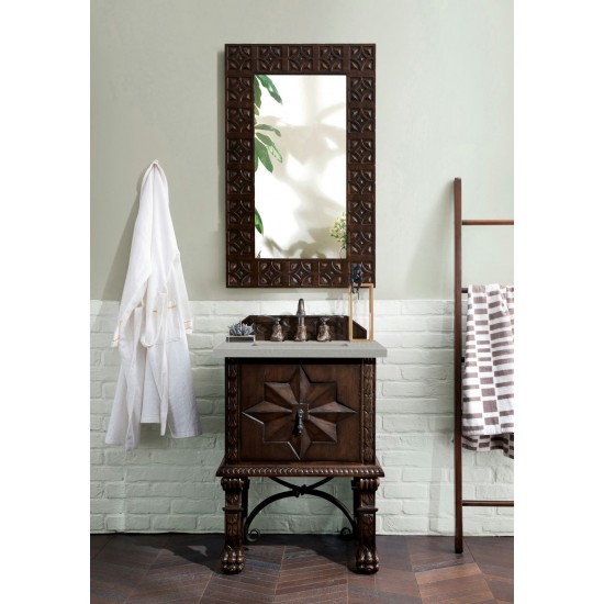 Balmoral 26" Single Vanity, Antique Walnut, w/ 3 CM Eternal Serena Quartz Top