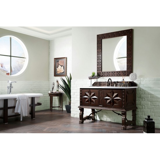 Balmoral 48" Antique Walnut Single Vanity w/ 3 CM Arctic Fall Solid Surface Top