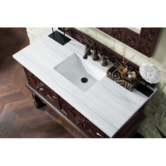 Balmoral 48" Antique Walnut Single Vanity w/ 3 CM Arctic Fall Solid Surface Top