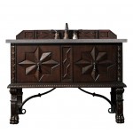Balmoral 48" Single Vanity Cabinet, Antique Walnut, w/ 3 CM Grey Expo Quartz Top