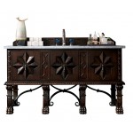 Balmoral 60" Antique Walnut Single Vanity w/ 3 CM Carrara Marble Top