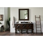 Balmoral 60" Antique Walnut Single Vanity w/ 3 CM Carrara Marble Top