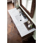 Balmoral 60" Antique Walnut Single Vanity w/ 3 CM Carrara Marble Top