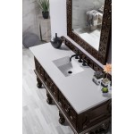 Balmoral 60" Single Vanity, Antique Walnut, w/ 3 CM Classic White Quartz Top