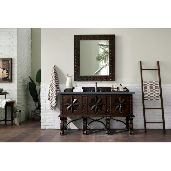 Balmoral 60" Single Vanity Antique Walnut w/ 3 CM Charcoal Soapstone Quartz Top