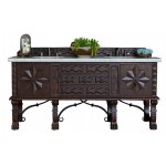 Balmoral 72" Antique Walnut Double Vanity w/ 3 CM Arctic Fall Solid Surface Top