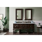 Balmoral 72" Antique Walnut Double Vanity w/ 3 CM Arctic Fall Solid Surface Top