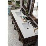 Balmoral 72" Double Vanity, Antique Walnut, w/ 3 CM Classic White Quartz Top