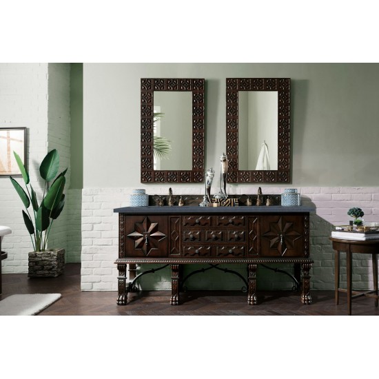 Balmoral 72" Double Vanity Antique Walnut w/ 3 CM Charcoal Soapstone Quartz Top