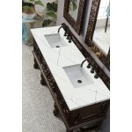 Balmoral 72" Double Vanity, Antique Walnut, w/ 3 CM Ethereal Noctis Quartz Top