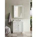 Bristol 30" Single Vanity, Bright White, w/ 3 CM Arctic Fall Solid Surface Top