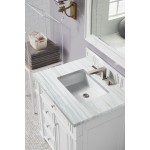 Bristol 30" Single Vanity, Bright White, w/ 3 CM Arctic Fall Solid Surface Top