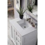 Bristol 30" Single Vanity, Bright White, w/ 3 CM Classic White Quartz Top