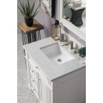 Bristol 30" Single Vanity Bright White w/ 3 CM Eternal Jasmine Pearl Quartz Top