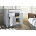 Bristol 30" Single Vanity, Bright White, w/ 3 CM Eternal Marfil Quartz Top