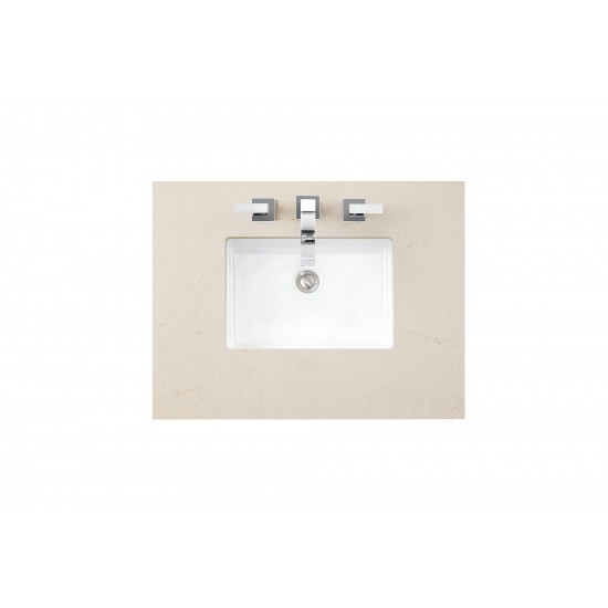 Bristol 30" Single Vanity, Bright White, w/ 3 CM Eternal Marfil Quartz Top