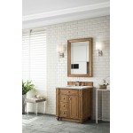 Bristol 30" Single Vanity, Saddle Brown, w/ 3 CM Ethereal Noctis Quartz Top