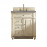 Bristol 30" Single Vanity, Vintage Vanilla, w/ 3 CM Grey Expo Quartz Top