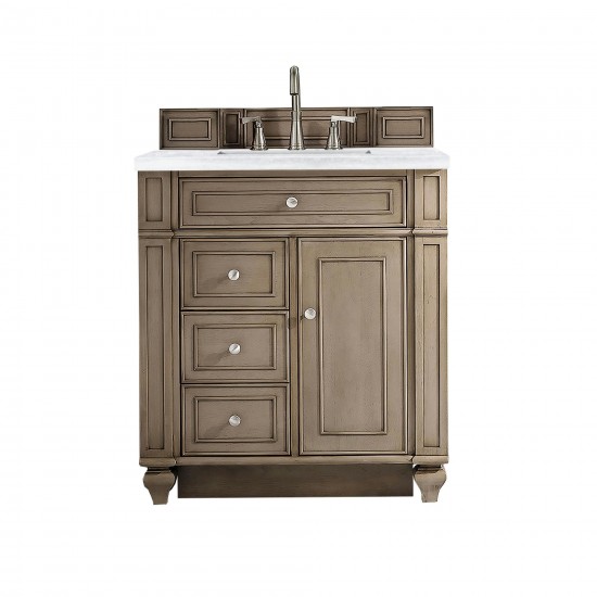 Bristol 30" Single Vanity Walnut w/3 CM Arctic Fall Solid Surface Top